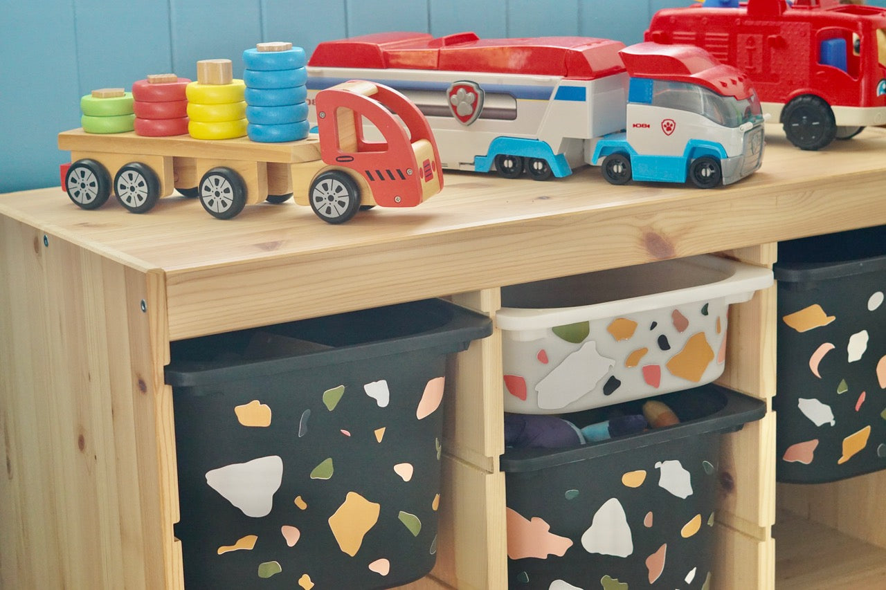 Classic Terrazzo storage box decals