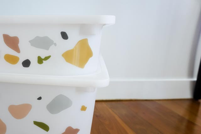 Classic Terrazzo storage box decals