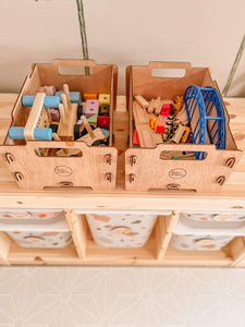 Small stacking timber crates